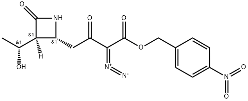 2-Azetidinebutanoic acid, a-diazo-3-(1-hydroxyethyl)-b,4-dioxo-, (4-nitrophenyl)Methyl ester, [2R-[2a,3b(R*)]]- Struktur