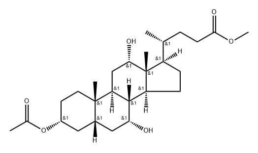 3α-Acetyloxy-7α,12α-dihydroxy-5β-cholan-24-oic acid methyl ester Struktur