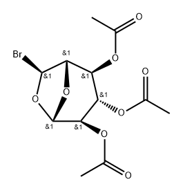 .beta.-D-Glucopyranose, 1,6-anhydro-6-C-bromo-, triacetate, (6S)- Struktur