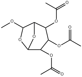 .beta.-D-Glucopyranose, 1,6-anhydro-6-C-methoxy-, triacetate, (S)- Struktur