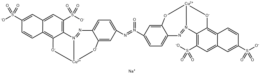 [mu-[[3,3'-[azoxybis[(2-hydroxy-p-phenylene)azo]]bis[4-hydroxynaphthalene-2,7-disulphonato]](8-)]]dicopper, tetrasodium salt Struktur