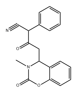 2H-1,3-Benzoxazine-4-acetoacetonitrile, 3,4-dihydro-3-methyl-2-oxo-.alpha.-phenyl- Struktur