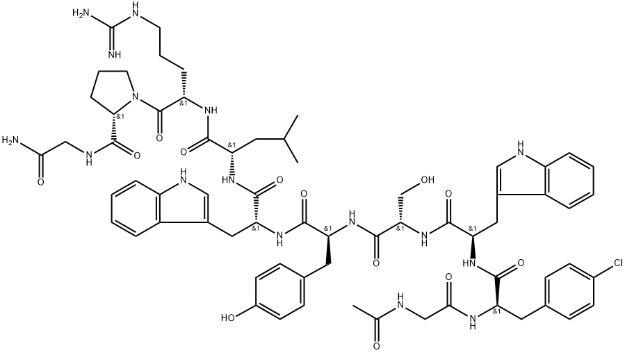 LHRH, N-Ac-Gly(1)-(4-Cl-Phe)(2)-Trp(3,6)- Struktur