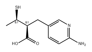 3-Pyridinepropanoic acid, 6-amino-α-[(1R)-1-mercaptoethyl]-, (αS)- Struktur