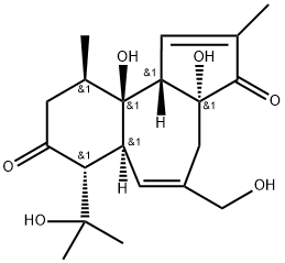 (3aR)-3a,4,6aα,7,9,10,10a,10bβ-Octahydro-3aα,10aβ-dihydroxy-5-hydroxymethyl-7α-(1-hydroxy-1-methylethyl)-2,10β-dimethylbenz[e]azulene-3,8-dione Struktur