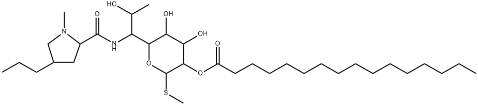 D-erythro-α-D-galacto-Octopyranoside, methyl 6,8-dideoxy-6-[[(1-methyl-4-propyl-2-pyrrolidinyl)carbonyl]amino]-1-thio-, 2-hexadecanoate, (2S-trans)- (9CI) Struktur