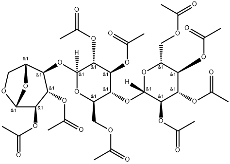 1,6-Anhydro-β-D-cellotriose nonaacetate Struktur