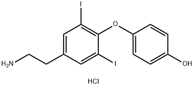 T2AM.HCl,Phenol, 4-[4-(2-aMinoethyl)-2,6-diiodophenoxy]-, hydrochloride (1:1) Struktur