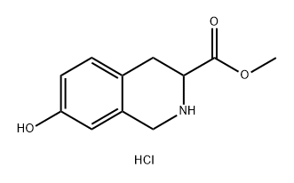 DL-7-hydroxy-1,2,3,4-tetrahydro-3-Isoquinolinecarboxylic acid, methyl ester, hydrochloride (1:1) Struktur