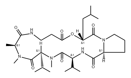 3-Isopropylcyclo[D-Lac-L-Pro-L-Val-N-methyl-L-Val-N-methyl-L-Ala-βAla-] Struktur