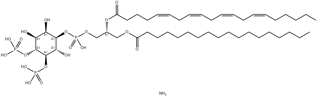 1-stearoyl-2-arachidonoyl-sn-glycero-3-phospho-(1'-Myo-inositol-4',5'-bisphosphate) (aMMoniuM salt) Struktur