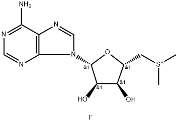 Adenosine, 5'-deoxy-5'-(dimethylsulfonio)-, iodide (9CI) Struktur