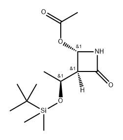 2-Azetidinone, 4-(acetyloxy)-3-[1-[[(1,1-dimethylethyl)dimethylsilyl]oxy]ethyl]-, [3S-[3α(R*),4β]]- (9CI) Struktur