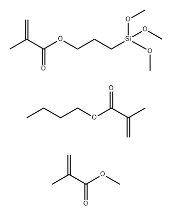 2-Propenoic acid, 2-methyl-, butyl ester, polymer with methyl 2-methyl-2-propenoate and 3-(trimethoxysilyl)propyl 2-methyl-2-propenoate Struktur