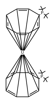 Uranium, bis((eta8-1,3,5,7-cyclooctatetraenyl)-bis(1,1-dimethylethyl)p hosphine)- Struktur