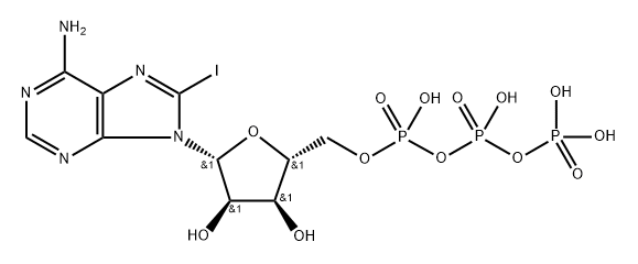 Adenosine 5'-(tetrahydrogen triphosphate), 8-iodo- (9CI) Struktur