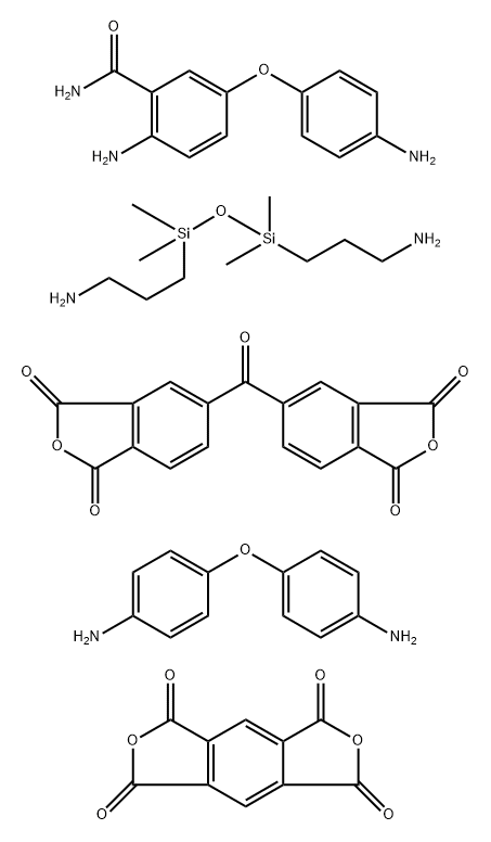 2-Amino-5-(4-aminophenoxy)benzamide polymer with 1H,3H-benzo[1,2-c:4,5-c']difuran-1,3,5,7-tetrone,
5,5'-carbonylbis[1,3-isobenzofurandione],
4,4'-oxybis[benzenamine] and 3,3'-(1,1,3,3-tetramethyl-1,3-disiloxanediyl)bis[1-propanamine] Struktur