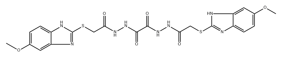 N'~1~,N'~2~-bis{[(5-methoxy-1H-benzimidazol-2-yl)sulfanyl]acetyl}ethanedihydrazide Struktur