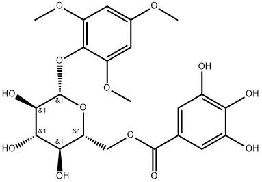 β-D-Glucopyranoside, 2,4,6-trimethoxyphenyl, 6-(3,4,5-trihydroxybenzoate) Struktur