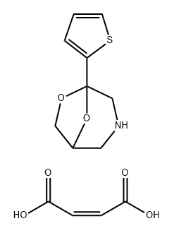 but-2-enedioic acid, 1-thiophen-2-yl-7,8-dioxa-3-azabicyclo[3.2.1]octa ne Struktur