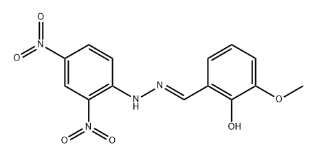 2-[2-(2,4-dinitrophenyl)carbonohydrazonoyl]-6-methoxyphenol Struktur