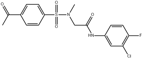 Acetamide, 2-[[(4-acetylphenyl)sulfonyl]methylamino]-N-(3-chloro-4-fluorophenyl)- Struktur