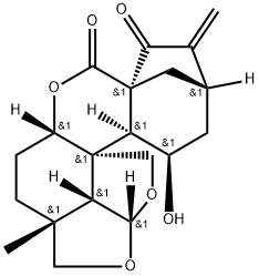 10,13-Dideoxy-10α,21-epoxy-5β-hydroxyenmein Struktur