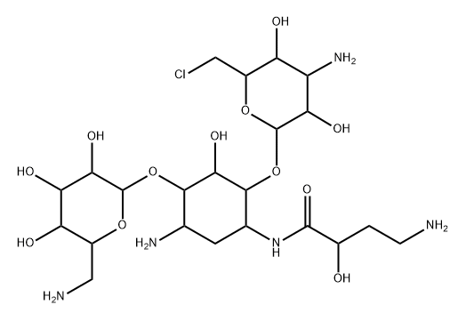 6''-chloro-6''-deoxyamikacin Struktur