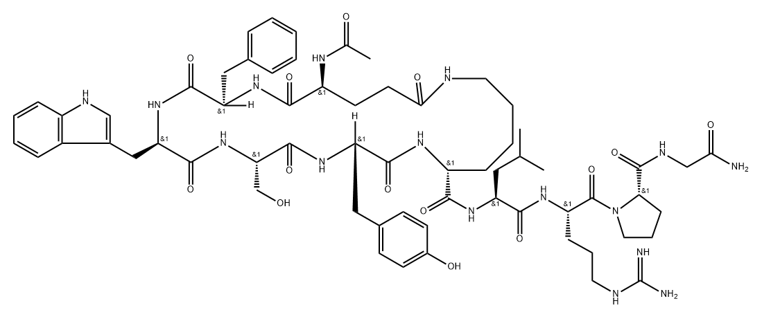 LHRH, 1,6-cyclo(Ac-Glu(1)-Phe(2)-Trp(3)-Lys(6))- Struktur