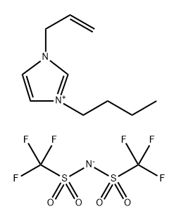 1H-Imidazolium, 1-butyl-3-(2-propen-1-yl)-, salt with 1,1,1-trifluoro-N-[(trifluoromethyl)sulfonyl]methanesulfonamide (1:1) Struktur