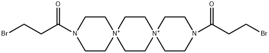 3,12-Diaza-6,9-diazoniadispiro[5.2.5.2]hexadecane, 3,12-bis(3-bromo-1-oxopropyl)- Struktur