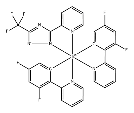 Ir(dfppy)2(fptz) , Bis(4',6'-difluorophenylpyridinato)(3-(trif Struktur