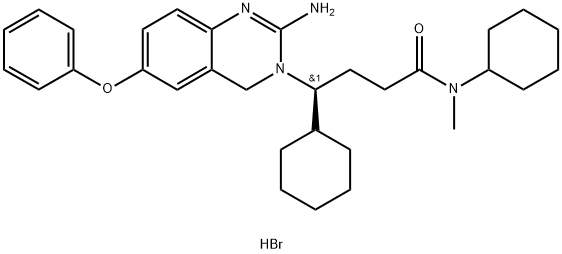 3(4H)-QuinazolinebutanaMide, 2-aMino-N,g-dicyclohexyl-N-Methyl-6-phenoxy-, (hydrobroMide) (1:1), (gS)- , (HBr salt) Struktur