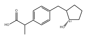 Benzeneacetic acid, 4-[[(2S)-2-hydroxycyclopentyl]methyl]-α-methyl- Struktur