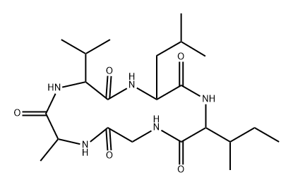 cyclo(glycyl-alanyl-valyl-leucyl-isoleucyl) Struktur