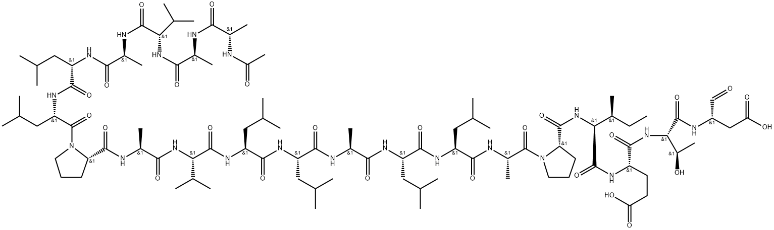 Ac-Ala-Ala-Val-Ala-Leu-Leu-Pro-Ala-Val-Leu-Leu-Ala-Leu-Leu-Ala-Pro-Ile-Glu-Thr-Asp-aldehyde trifluoroacetate salt Struktur