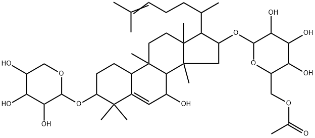 [3β-(β-D-Xylopyranosyloxy)-7β-hydroxycucurbita-5,24-dien-16β-yl]6-O-acetyl-β-D-glucopyranoside Struktur