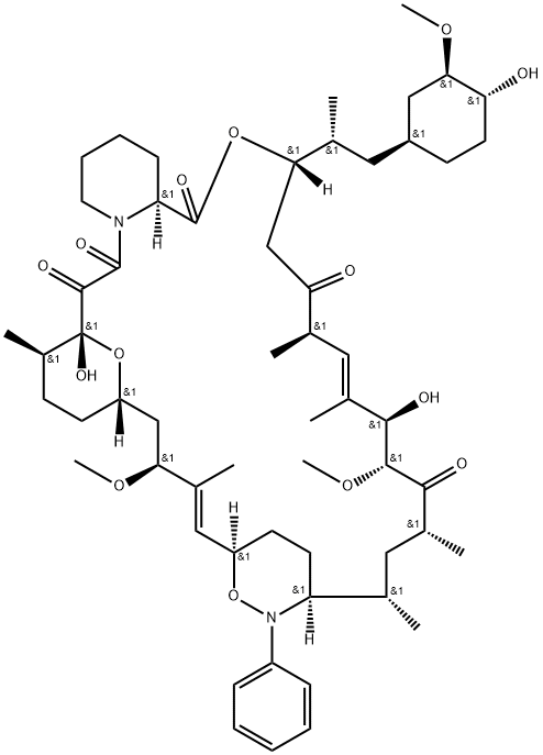 53-フェニル-1,2,3,4-テトラヒドロ-4,1-(エポキシイミノ)ラパマイシン 化學(xué)構(gòu)造式