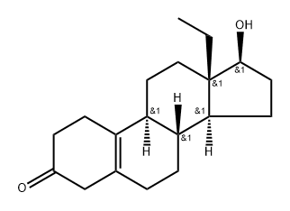 13-ethyl-17β-hydroxygona-5(10)-en-3-one Struktur