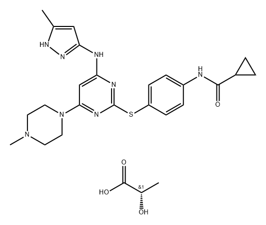 Tozasertib lactate Struktur