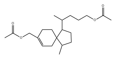 Spiro[4.5]dec-7-ene-1-butanol, 8-[(acetyloxy)methyl]-δ,4-dimethyl-, acetate, [1R-[1α(R*),4β,5β]]- (9CI) Struktur