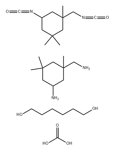 Carbonic acid, polymer with 5-amino-1,3,3-trimethylcyclohexanemethanamine, 1,6-hexanediol and 5-isocyanato-1-(isocyanatomethyl)-1,3,3-trimethyl-cyclohexane Struktur