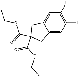 2H-Indene-2,2-dicarboxylic acid, 5,6-difluoro-1,3-dihydro-, 2,2-diethyl ester Struktur