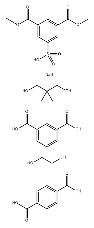 1,3-Dimethyl 5-sulfo-1,3-benzenedicarboxylate sodium salt polymer with 1,3-benzenedicarboxylic acid, 1,4-benzenedicarboxylic acid, 2,2-dimethyl-1,3-propanediol and 1,2-ethanediol Struktur