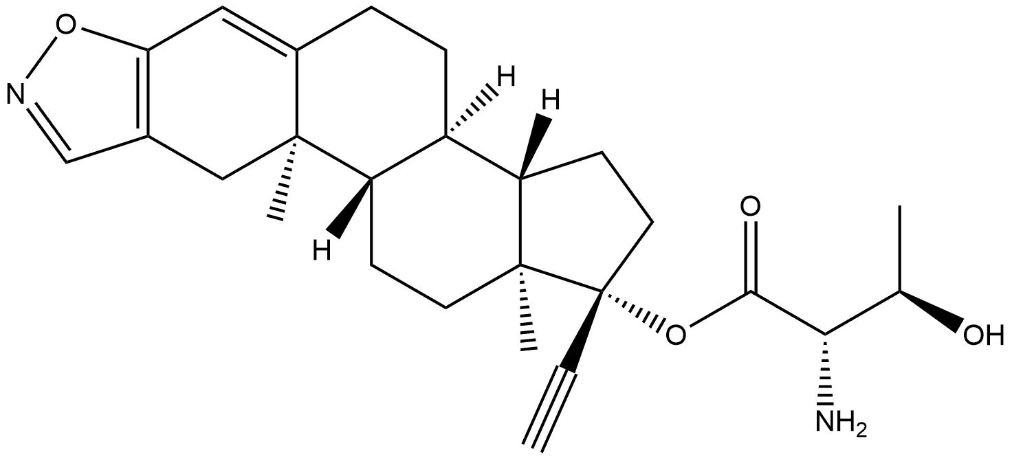 L-Threonine, (17α)-pregna-2,4-dien-20-yno[2,3-d]isoxazol-17-yl ester Struktur