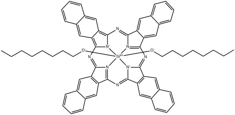 DIOCTYLOXYSILICON 2,3-NAPHTHALOCYANINE Struktur