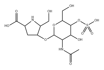 L-Proline, 4-[[2-(acetylamino)-2-deoxy-4-O-sulfo-β-D-glucopyranosyl]oxy]-5-(hydroxymethyl)-, (4S,5R)- (9CI) Struktur