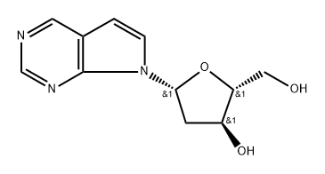 6-Deazmino-2'-deoxytubercidine
7-(2-Deoxy--D-ribofuranosyl)-7H-pyrrolo[2,3-d]pyrimidine Struktur