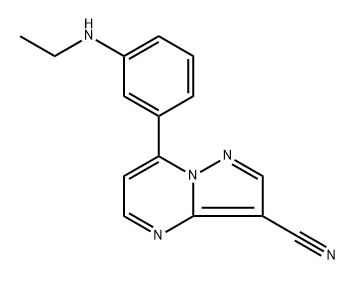 7-(3-(ethylamino)phenyl)pyrazolo[1,5-a]pyrimidine-3-carbonitrile Struktur