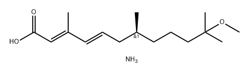 (2E,4E,7S)-11-methoxy-3,7,11-trimethyldodeca-2,4-dienoic acid, ammonium salt (1:1) Struktur